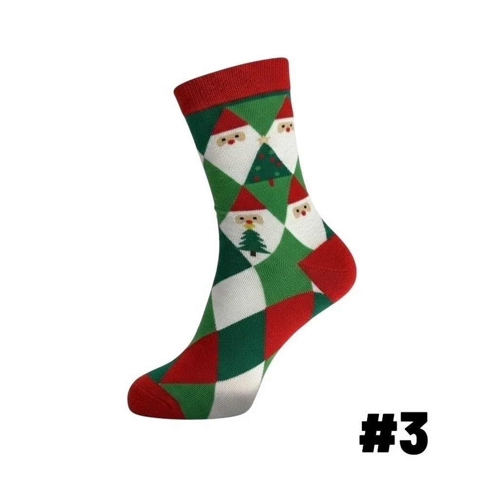 Calcetines Navideños Unisex De‎ Punto Tallas 5.5-8.5 Suaves Y Cómodos 5 Pares